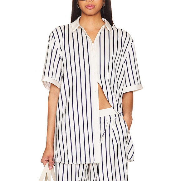 SER.O.YA Tops - Ser.O.Ya Striped Navy Ivory Davey Blouse Size S